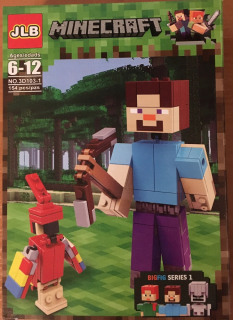 MINECRAFT - Minecraft Blocks Steve Figurine s Parrotom ako LEGO
