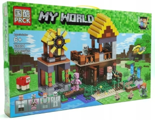 Kocky My World MINECRAFT Pevnosť Mlyn dedina XL, 608 dielikov