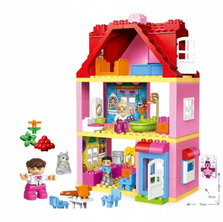 Pádla ruží dom, compat. S Duplo, 78 Elementy.