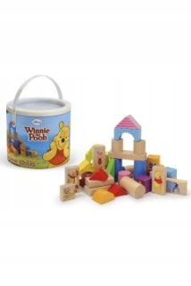 Medvedík Pú - Drevené bloky Winnie The Poed Bucket 50 ks.