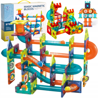 Magnetické bloky XXL guľôčková dráha coulodrome 96 el