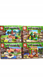 MINECRAFT  - Klocki Môj svet 4 v 1 obci Usporiadanie mesta