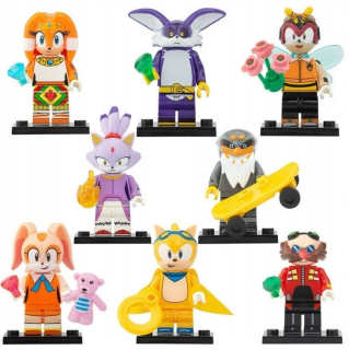 SONIC hračky - Stavebné bloky SET 8 Figuríny Sonic