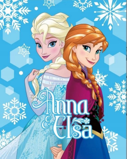 Elsa Frozen - Deka deka 130x170cm krajiny ľadu mrazené Elsa Anna