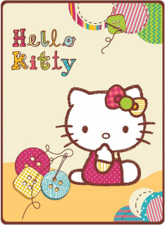 HELLO KITTY Akrylová deka 80x110 Ahoj Kitty