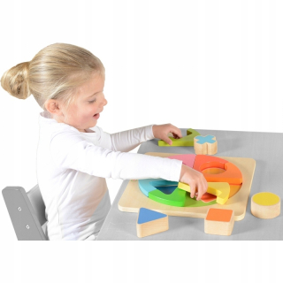 TRANSFORMERS - Farebné drevené geometrické puzzle puzzle m