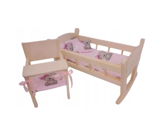 Cradle obliečky 4 El Karmiek Drevený set