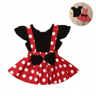 Minnie Mouse - Sada blúzky sukne polka bodky červená minnie