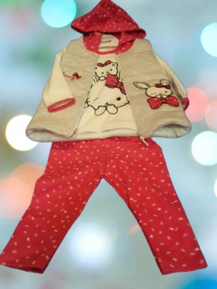 HELLO KITTY Sada dievčat, tracksuit, 3 časti R 80
