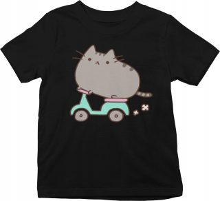 Pusheen - T-shirt bavlna XS - Pusheen na skútri