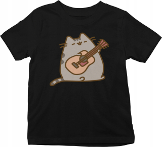 Pusheen - T-shirt bavlna xxs - Pusheen s gitarou
