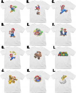 Super Mario - Tričko tričko XXS-Mario - veľa dizajnov