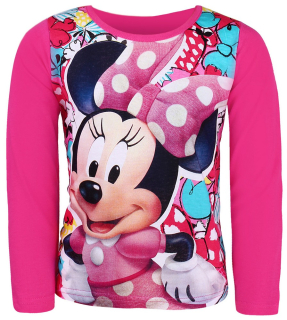 Minnie Mouse - Tričko Mouse Minnie dlhý rukáv 110 Ruže