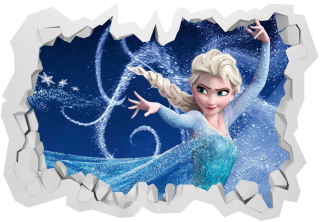 Elsa Frozen - Ľadová krajina, plagát, 3D samolepka, 130x90cm