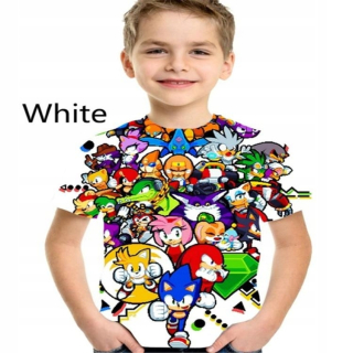 SONIC hračky - Krátke Sonic 3D rukávy pre chlapcov a TZ096
