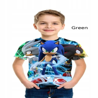 SONIC hračky - Krátke Sonic 3D rukávy pre chlapcov a TZ171