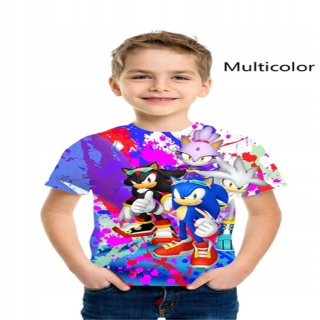 SONIC hračky - Krátke Sonic 3D rukávy pre chlapcov a TZ172