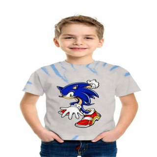 SONIC hračky - Krátke Sonic 3D rukávy pre chlapcov a TZ200