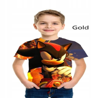 SONIC hračky - Krátke Sonic 3D rukávy pre chlapcov a TZ 16