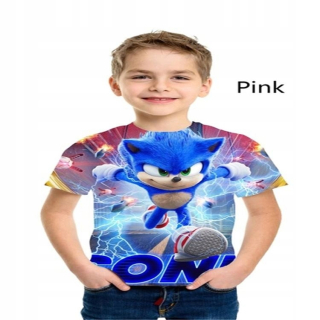 SONIC hračky - Krátke Sonic 3D rukávy pre chlapcov a TZ 17