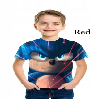 SONIC hračky - Krátke Sonic 3D rukávy pre chlapcov a TZ 18
