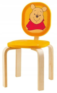 Medvedík Pú - Vysoká stolička z dreva, winnie the pooh