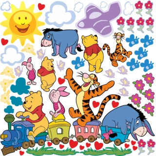 Medvedík Pú - WIRNIE POOH TROUNDÁTORY STENNOSTI 60X60CM