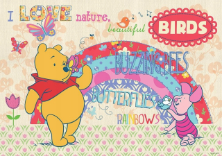Medvedík Pú - Winnie Pú a dúha nástenná nástenná maľba 254x184 cm
