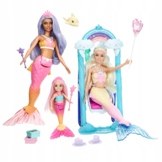 Barbie bábika - BÁBIKA BARBIE CHELSEA MERMAID SET 3 bábik + doplnky
