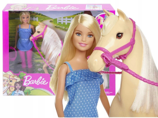 Barbie bábika - Barbie Doll Doll s koňskou bábikou + kôň