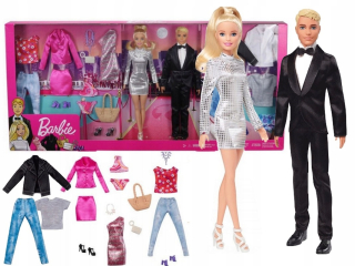 Barbie Doll + Ken 2 Dolls Veľká sada oblečenia GHT40