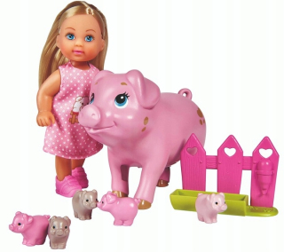STEFFI bábika - Evi bábika s tehotným prasiatkom piggy
