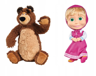 Máša a medveď - Bábika masha a maskot medveď 3 roky