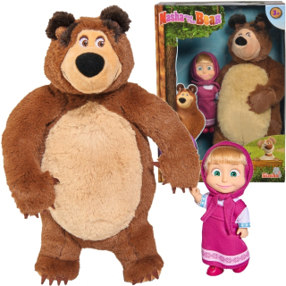 Bábika Máša a medveď - Masha Doll a Mascot Bear Misza 2in1 Simba