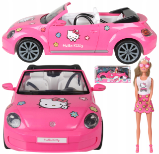 STEFFI bábika - Steffi Ahoj Kitty Bábika vo VW Beetle Cabriolet