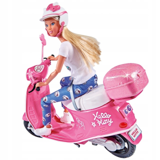 HELLO KITTY Steffi bábika na skútri v Ahoj Kitty Simb