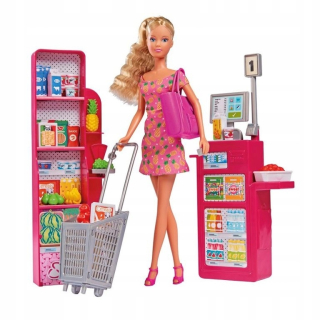 STEFFI bábika - Bábika steffi supermarket shop simba set