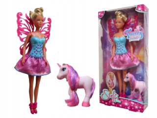STEFFI bábika - Steffi Doll Fairy Wings + Unicorn Pony B