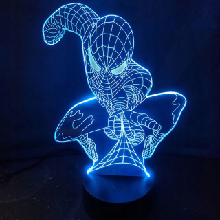 Profesionálna nová 3D LED lampa s motívom Spiderman série LED Film