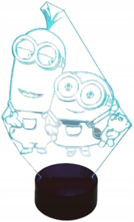 3D LED nočné svetlo MINIONKY VIACFARBNÉ DIaľkové ovládanie USB