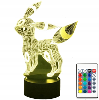 Nočné svietidlo 3D LED Pokemon Rôzne farby + diaľkové ovládanie