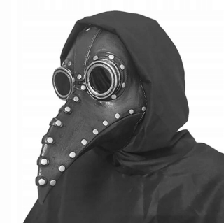 Latexová maska doktor plague black verejný halloween