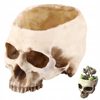 SKULL HEAD ORNAMENT NÁDOBA NA KVETINKY NA HALLOWEEN