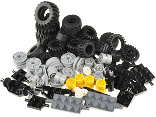 LEGO kolesá Pneumatiky Nápravy 74 dielikov NOVÉ kolesá VOĽNÉ Mestské kolesá