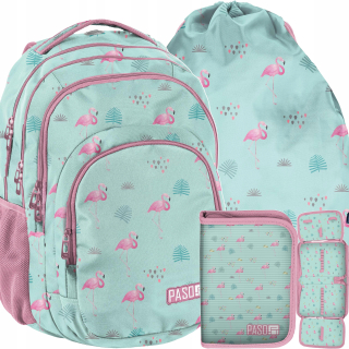 Školská taška - batoh, set, zostava - Light Backpack Mládežnícke školy Flamingos Sada