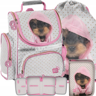 Aktovka školská taška - Svetlo Satchel Dog York so školskými psami Paso