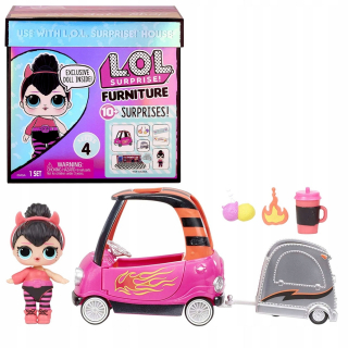 Bábiky LOL - Lol l.O.L. Prekvapenie mebelki s bábikou B.B. Auto obchod