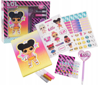 Bábiky LOL - LOL nápis Brocade Diary Pero Samolepky
