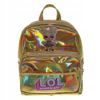 Detský batoh - LOL malý ruksak GOLD iridescentný 23cm COSMIC