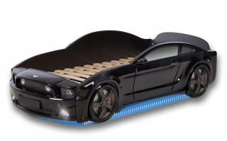 TRANSFORMERS - Detská postieľka LED LED Osvetlenie Čierna